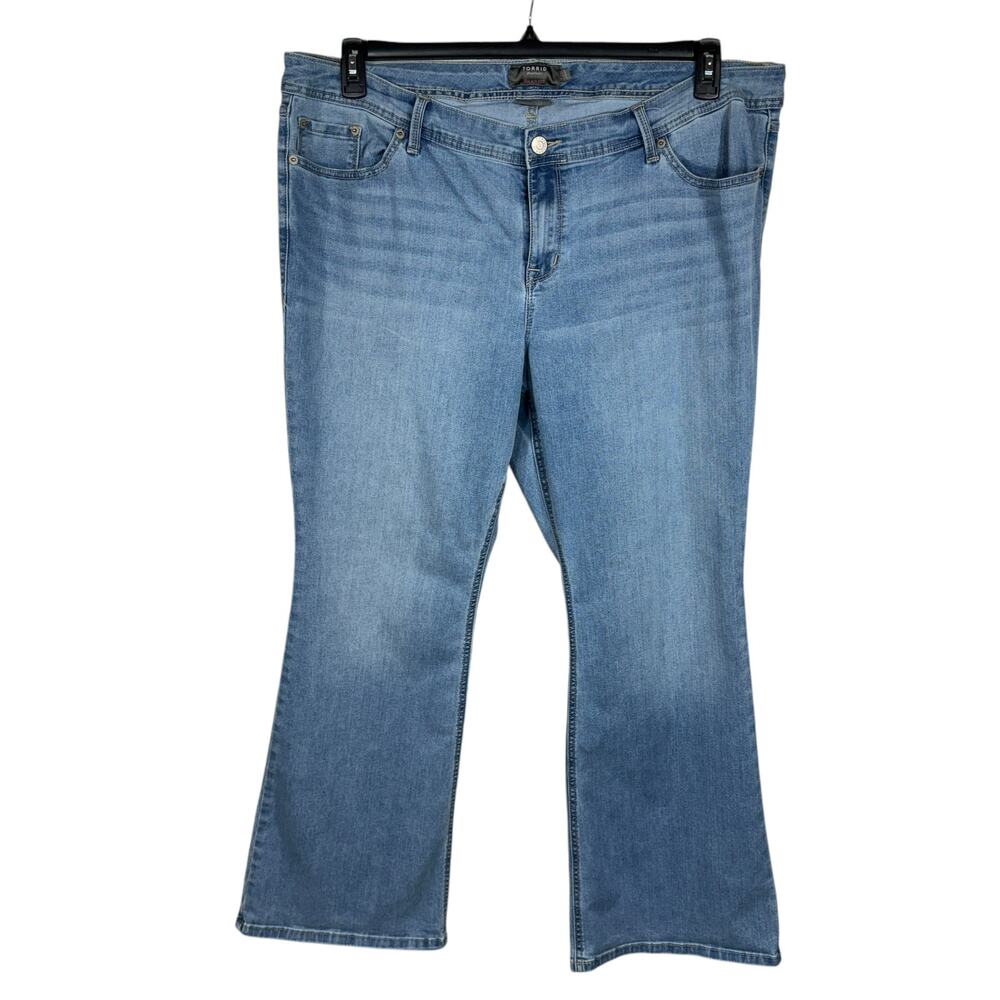 Torrid SZ 22R Luxe Slim Boot Jeans Stretch Hi-Rise Zip-Fly Pockets Light Wash
